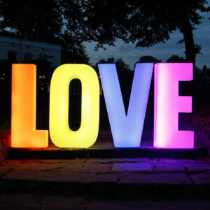 LED letters "LOVE"